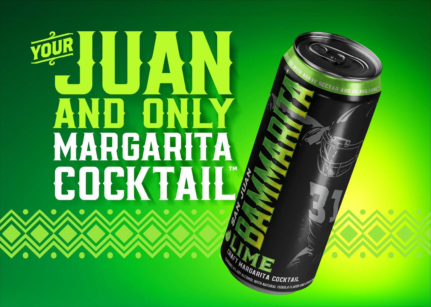 Your Juan and Only Margarita Cocktail ad with the Bammarita Lime can
