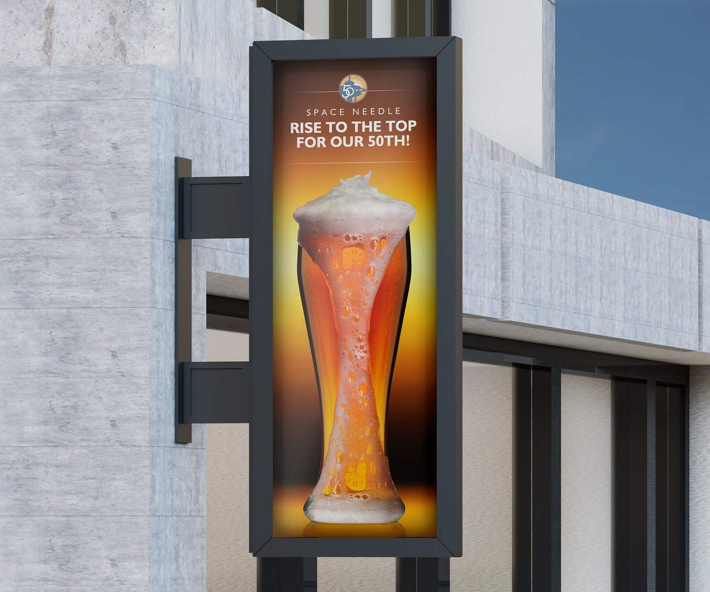 Rise to the top for our 50th sign
