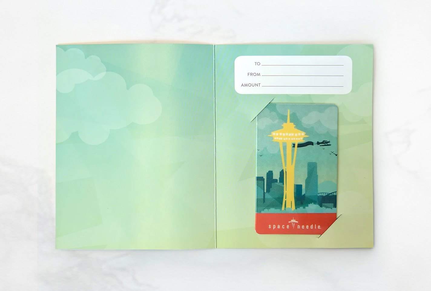 Gift card carrier, open