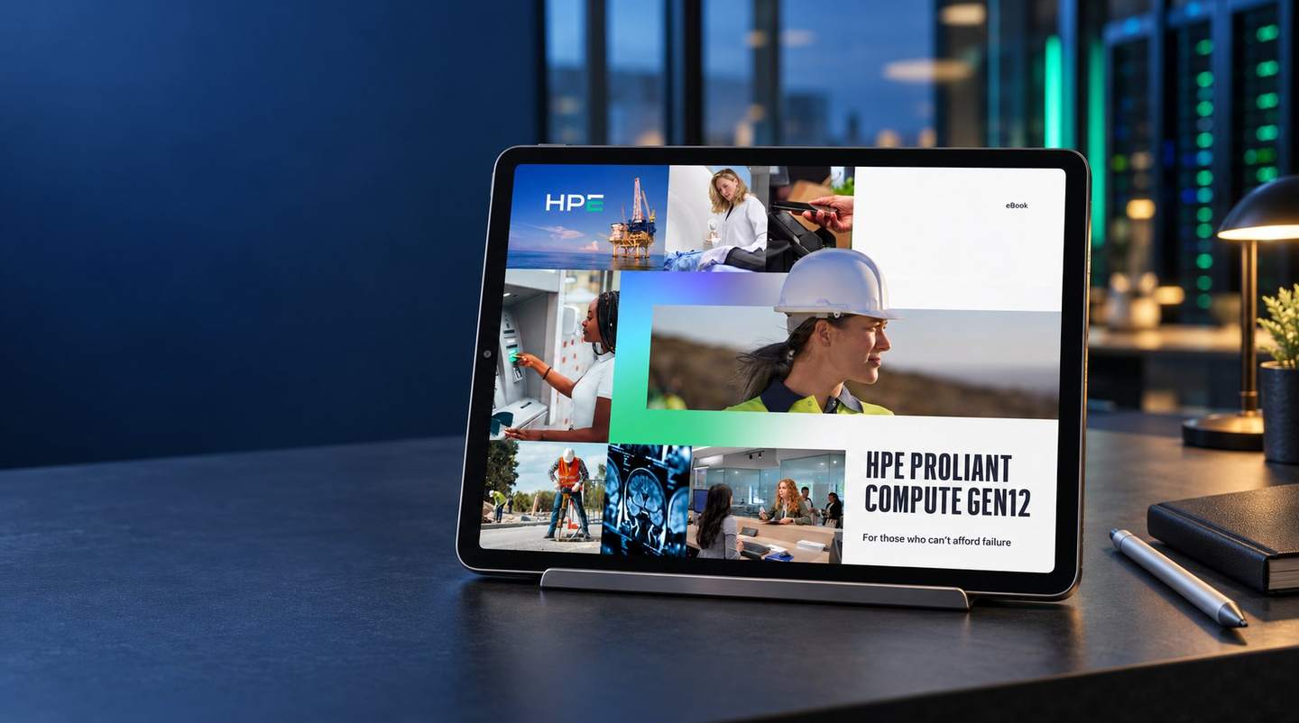 HPE ProLiant guide on a tablet