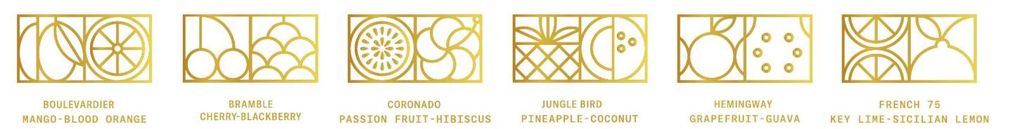 Six gold flavor icons