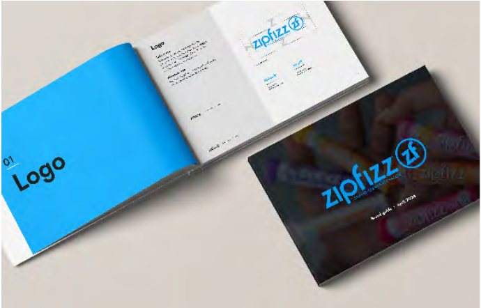 Zipfizz brand book logo spread