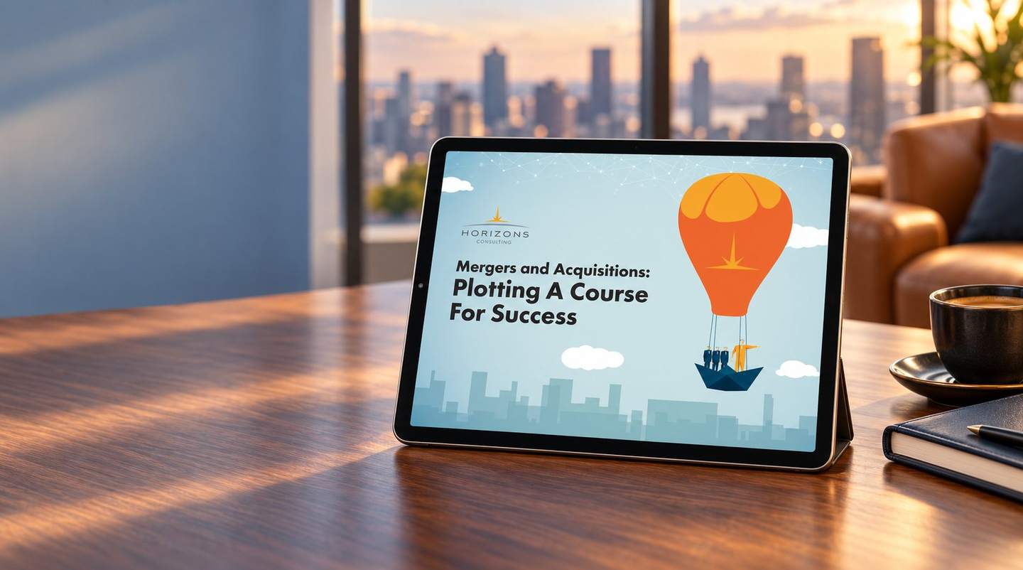 Horizons M and A eBook on a tablet