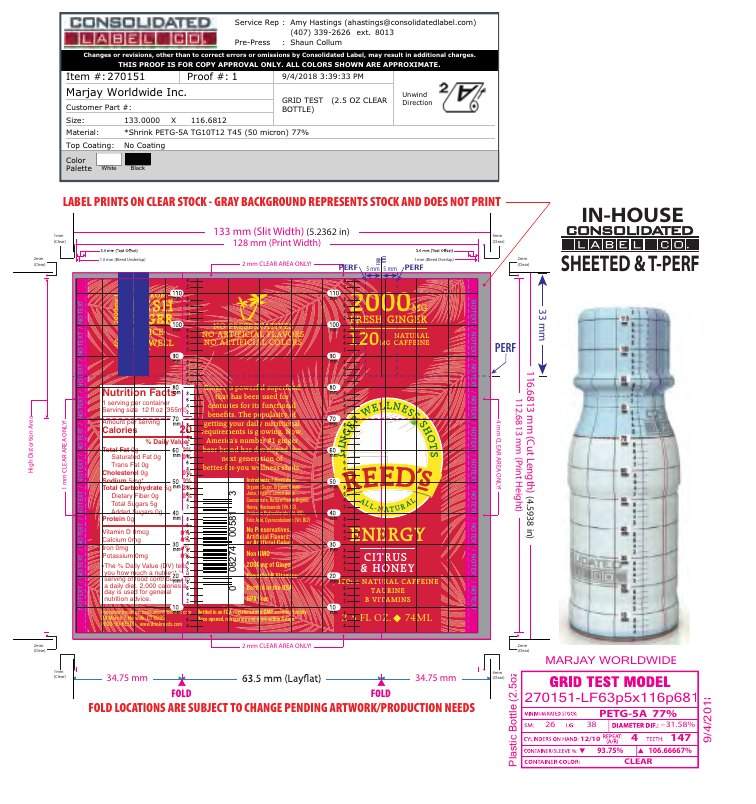 2.5 oz PETG shot label press sheet