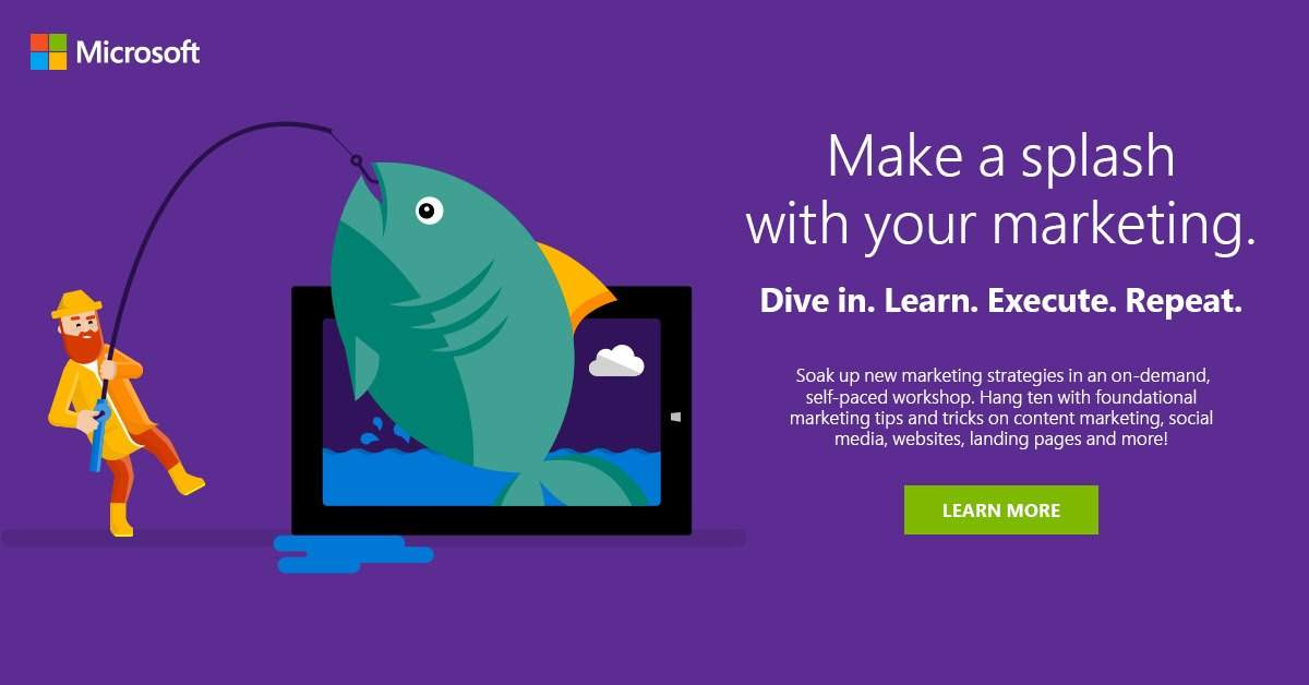 Make a splash with your marketing banner, purple